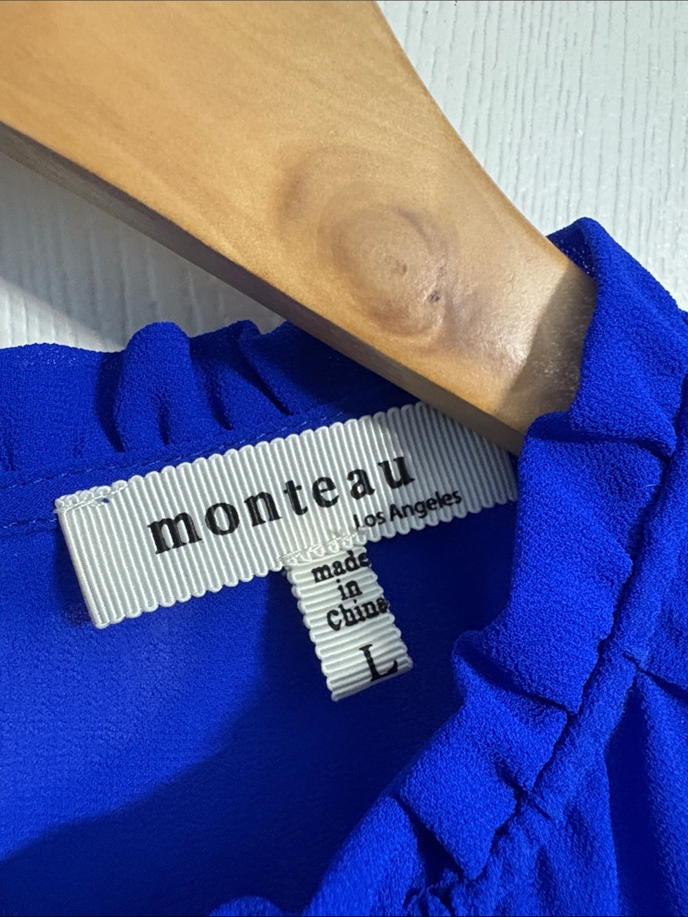 Monteau Royal Blue Ruffle Sleeve Blouse - Picture 2 of 8